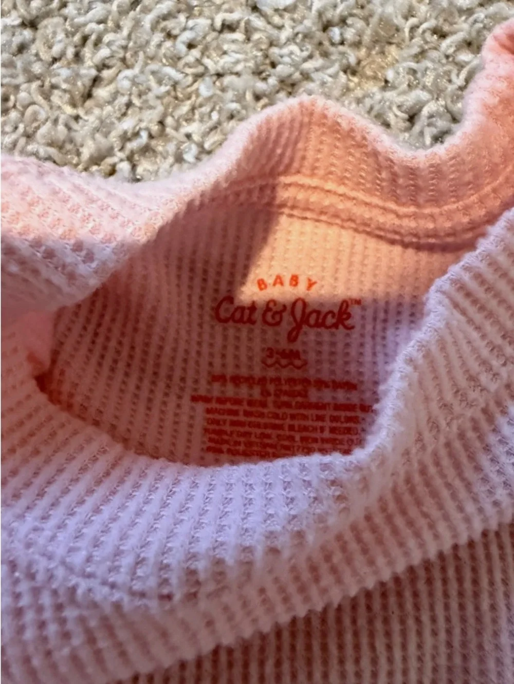 Cat & Jack Baby Pink Waffle Knit Top